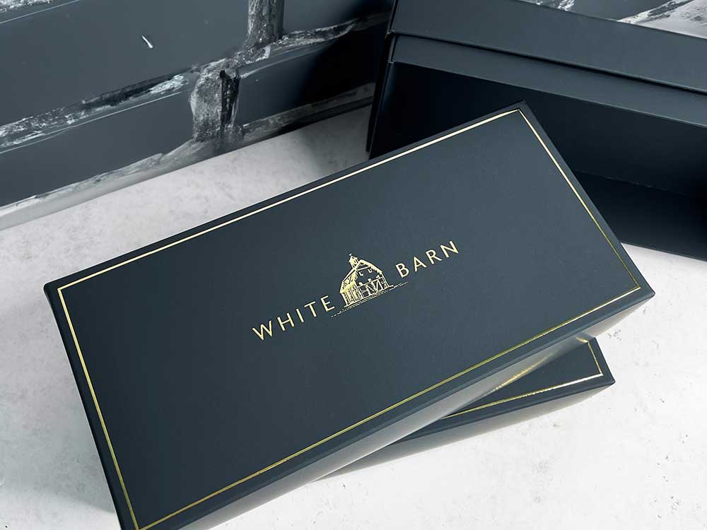 White barn packaging